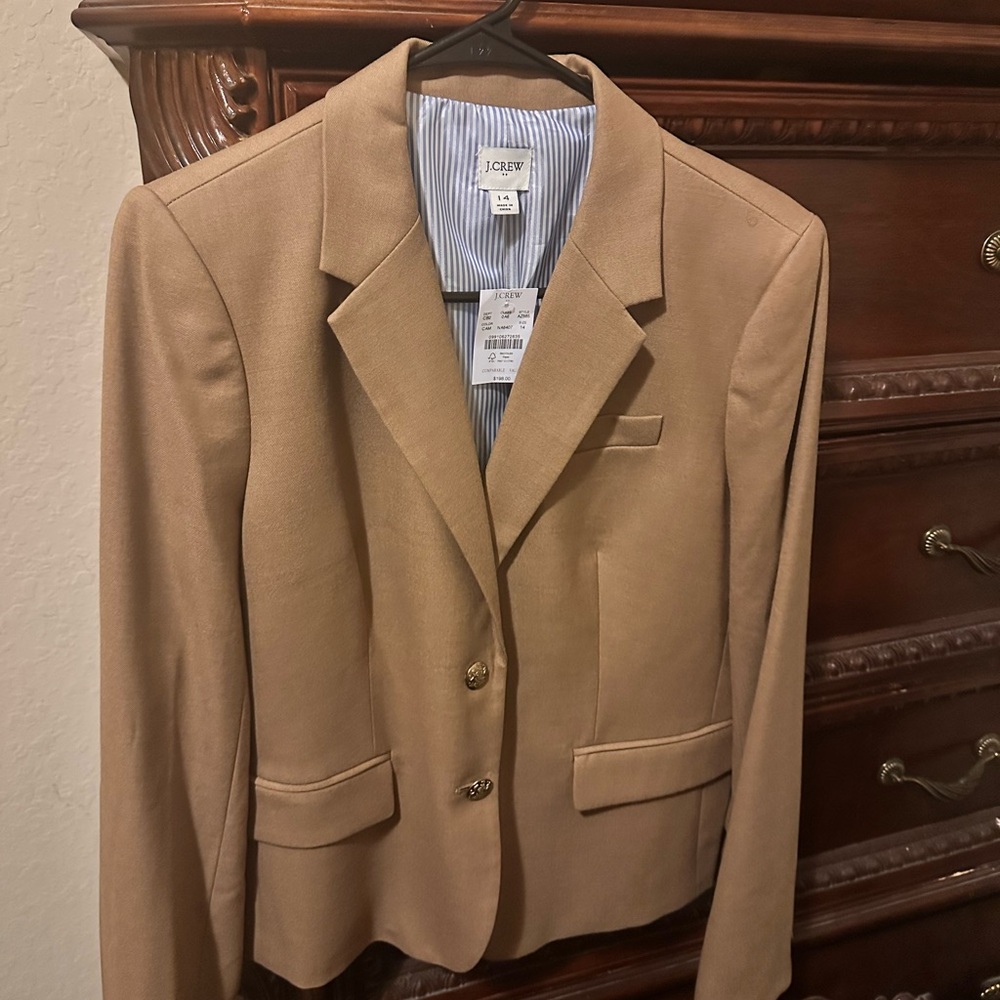 J. Crew Camel Blazer with Gold Buttons